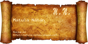 Matula Nátán névjegykártya